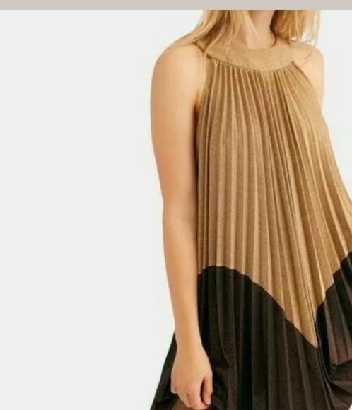 Free People Pleated Love Metallic Minidress - Picture 8 of 8